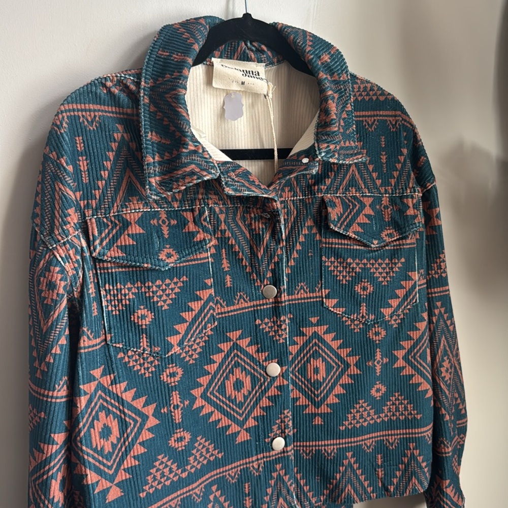 Savanna Jane Westren Jacket in Teal and Rust - Picture 2 of 4